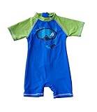 Bonverano(TM) Baby boy's UPF 50+ Sun Protection S/S One Piece Zip Sun Suit(9-12 mos)