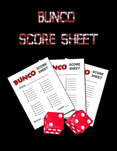 Bunco Score Sheets: 100 Score Keeping for Bunco Lovers Paperback – March 8, 2019