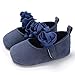 BENHERO Baby Infant Girls Soft Sole Floral Princess Mary Jane Shoes Prewalker Wedding Dress Shoes (6-12 Months Infant), Navy