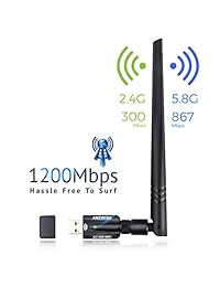 ANEWISH 1200Mbps Adaptador WiFi inalámbrico USB 3.0 Tarjeta de red LAN con antena 5dBi correa dual 2.4G   5G 802.11ac Adaptador WiFi Adaptador PC   Desktop   Laptop   Tablet, Windows 10   8.1   8 7   XP, Mac OS