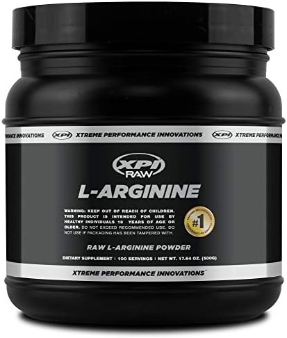 XPI RAW L-Arginine Powder(500G), 100 Servings, Non-GMO, Pure L-Arginine Powder