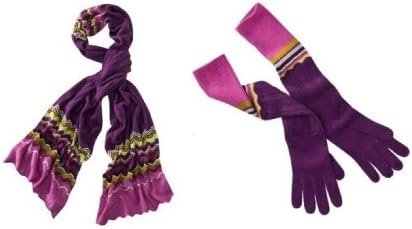 Knitted ZigZag Long Gloves & Long Scarf Set – Passione