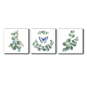 Wall26-3 Panel Canvas Wall Art- Green Plants -Giclee Painting Wall Bedroom Living House Decoration Home Art - 12"x12"x3 Panels