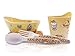 Finex Set of 5 - Yellow & White Gudetama Meal Set - Cup, Spoon, Bowl Kids Dinner Meal Dishes Feeding set for toddlers Microwave Dishwasher safe