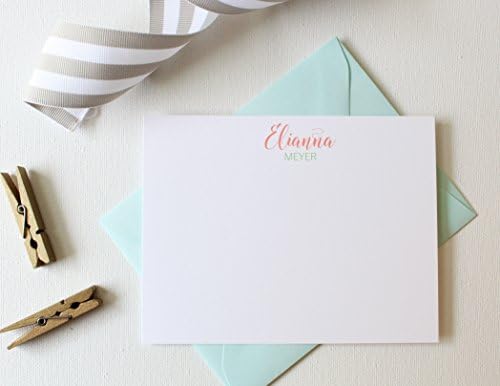 Personalized Stationery Set, Personalized Note Cards, Calligraphy, Personalized Stationary Set, Personalized Thank you Note Cards, Set of 10 Flat Note Cards and Envelopes