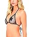 iHeartRaves Black Electric Net See Through Fishnet Bikini Triangle Bra Top