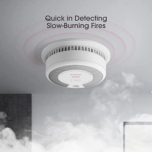 XSense Smoke Detector Alarm, 10 Years BatteryOperated Smoke and Fire