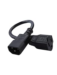 cablecreation [2-Pack] 1 foot 18 AWG Cable de alimentación para NEMA 5   15P universal a iec320 C13 Cable, 0,3 m), color negro