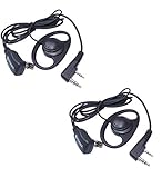 Arama 2 Pack Walkie Talkie Earpiece Pro D Shape Radio Earpiece with PTT & Mic Compatible with 2 PIN Kenwood HYT Puxing Wouxun Baofeng Lt-2288 Lt-3107 Lt-3188 Lt-3260 Lt-3268 Etc 2 Way Radios B108K01