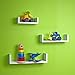 Danya B. Contemporary Laminated MDF Floating U Wall Decor Shelves, Bathroom or Living Room Wall Decor, (3 Shelf Pack) (White)