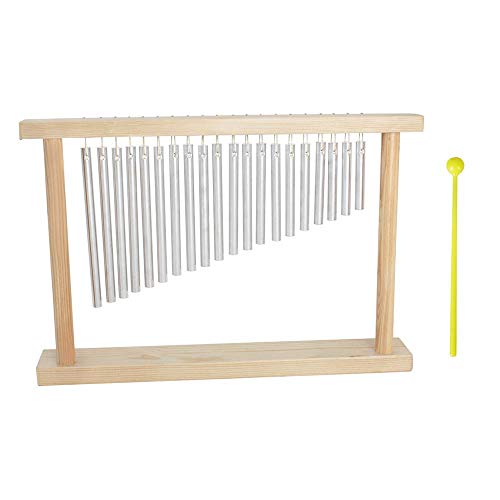 UMIWE Bar Chimes,20 Bars Percussion Chime Bars with Solid Aluminum Pipe and Wooden Stand Stick,Windbell Percussion Instrument,Table Top Wind Percussion Chimes for Bar House Office Decoration