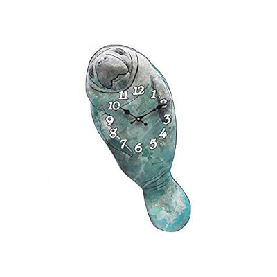 Sea Creations 14" Die Cut Manatee Clock 414LtGM47iL
