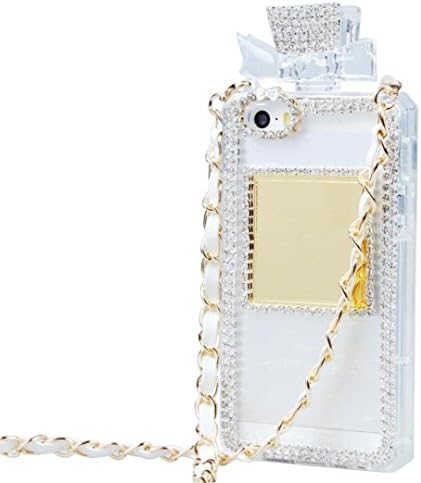 iPhone 5/5s Case,Jesiya 3D Diamond Crystal Bling Bottle Shaped Handbag Perfume Glitter Case Cover for iPhone 5/5s