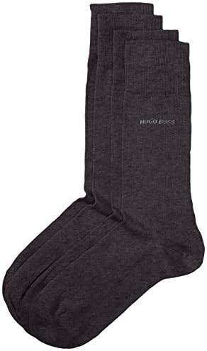 Hugo Boss Men's 2 Pair Plain 75% Cotton Socks 8.5 - 11 Men's Charcoal