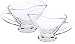 Small 3 oz crystal Coupe Shaped Gravy Sauce Boat Salt and Pepper Chinese Spoon Set of 2