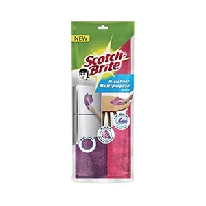 Scotch-Brite Microfiber Multipurpose Wipe (Pink and Purple, Pack of 2)