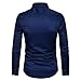 Manwan walk Men's Slim Fit Business Casual Cotton Long Sleeves Solid Button Down Dress Shirts (Small, Navy Blue)