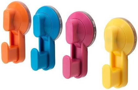 STUGVIK Hook with Suction Cup, Assorted Colours, Maximum load/hook: 1 kg, With suction cups that grips smooth surfaces. by STUGVIK