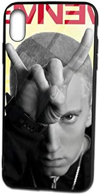 Eminem Designed for Apple iPhone Xs MAX Case,Tempered Glass Case with Soft Silicone TPU Frame,Applicable to iPhone Xs Max 6.5-inch