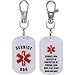 K9King 2 Pack Service Pet ID Tag-Dog Double Sided Federal Protection with Red Medical Alert Symbol - Support Animal Tags for Dogs and Cats - Pet Name Badge for Collars - Vests - Harnesses