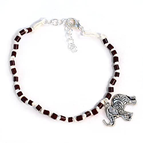 Elephant Ankle Bracelet Boho Anklet in Brown and Tan with