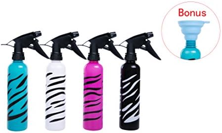 Empty Multi-Purpose Spray Bottles with Funnel, 4 Pack 9oz Refillable Container for Essential Oils