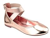 Shoes 18 Womens Ballerina Ballet Flat Shoes 1801 Rose Gold 6