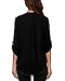 ZANZEA Women's Plus Size Chiffon Solid V Neck Cuffed Sleeve T Shirt Blouse Tops