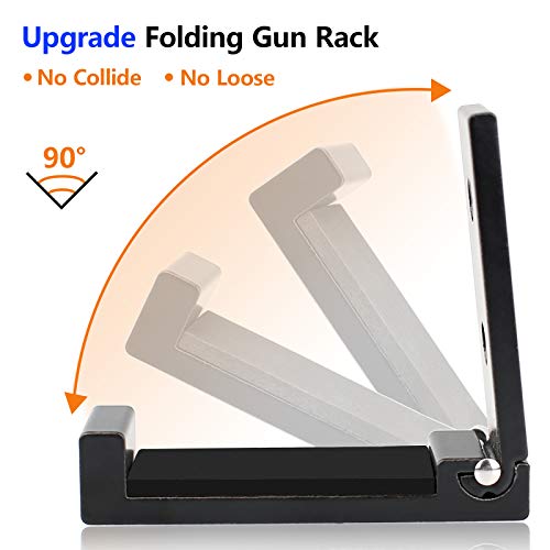 Foldable Gun Rack Wall Mount - Heavy Duty Aluminum Hooks With Soft Padding For Rifles, Bows, Swords