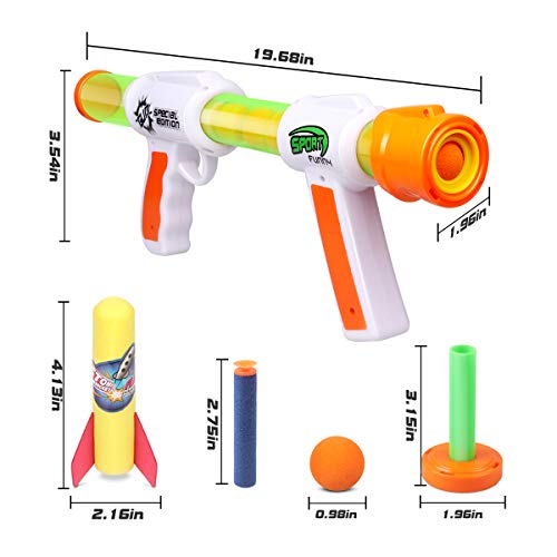 Duckura Atomic Power Popper Gun, Rocket Launchers for Kids | Toy Guns with Foam Balls, Refill Darts & Rockets | Easter Toys Gifts for Boys Girls 3 Years and Up