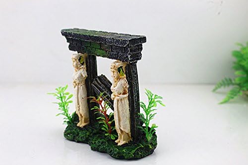 Aquarium Decoration,Mini Artificial Building,Fish Turtle Toy Supply (pillar(M))
