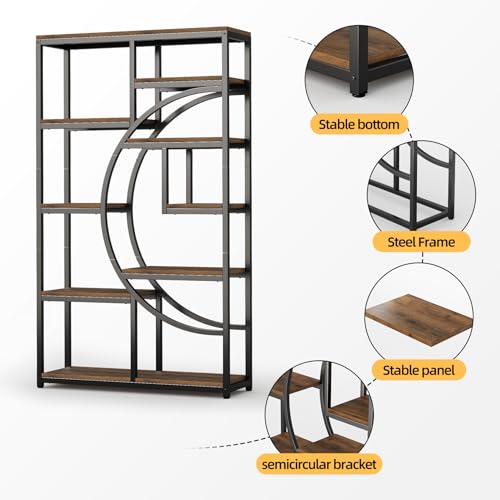 MXDESIKU Librero Organizador Minimalista,175 cm Estante de Libros de 8 Niveles,Muebles de Madera,Mueble para Oficina,Dormitorio,Sala de Estar,Invernadero,Cocina