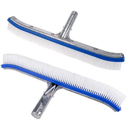 Homga Swimming Pool Brush, 18" Pool Brush, Nylon Algae Pool Brush Designed for Cleans Walls, Tiles & Floors Effortlessly