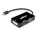 gofanco Mini DisplayPort 1.2 to VGA/DVI/HDMI Display 4Kx2K mDP 3 in 1 Monitor Adapter - Thunderbolt 2 Compatible, Gold Plated, for MacBooks, Surface Tablets, Chromebook Pixel and Mini DP Laptops