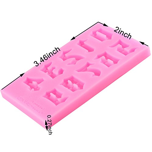 Mujiang Number Chocolate Mould Silicone Letter Mold Candy Making Alphabet Fondant Molds Set of 3