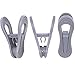 Tinfol 24pc Grey Plastic Hanger Clips, Strong Pinch Grip Finger Clips for Plastic Clothes Hangers, Multi-Purpose Hanger Clips