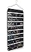 Alezywels Hanging Jewelry Organizer Bag (56-Pockets) Dual-Sided, Thick Oxford Fabric, Zippered Storage, Clear PVC Plastic Windows, Roll-Up, Portable Travel, Rings, Earrings, Necklaces (Black)