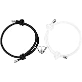 Magnetic Heart Bracelet Bracelets Couples Attraction Friendship Connecting Jewelry Bracelet for Boyfriend Girlfriend BFF Best Friends Magnet Matching Women Men Black White