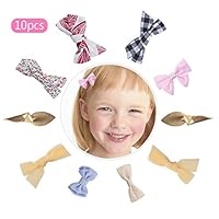 Hoomall 10 Pcs Hair Bows Clips for Girls Fabric Bow Knot Baby Hairpin