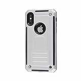 Iphone X Case - Shockproof Anti-explosion Protector TPU+PC Phantom Series 2in1 Hybrid Case (Silver/White)