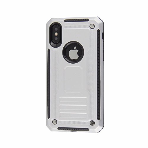 Iphone X Case - Shockproof Anti-explosion Protector TPU+PC Phantom Series 2in1 Hybrid Case (Silver/White)