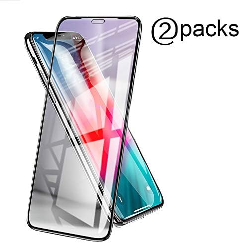 [2 Packs] Screen Protector Compatible for iPhone Xs MAX, 9H Hardness Tempered Glass, Support 3D Touch, Case Friendly, Easy to Install(6.5 Inch)