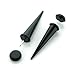 Solid Black - Acrylic Fake Tapers - Cheaters - 0G Gauge - 8mm