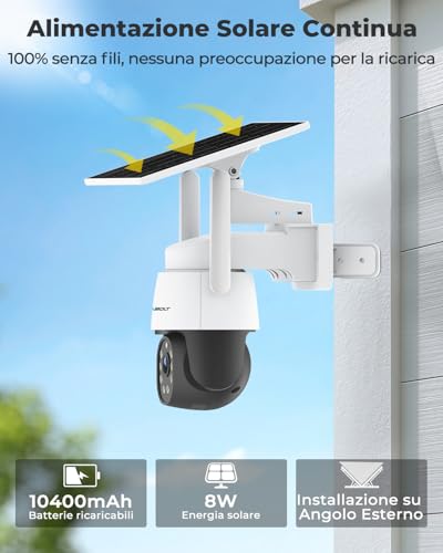 GENBOLT 4G AOV Solar Wireless Outdoor Security Camera to SIM Card, 7/24 3MP IP Camera Surveillance with 90 Feet AI Detection, CCTV Camera Battery 8W 10400mAh