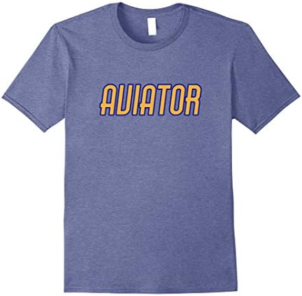 Mens Aviator Military Pilot T Shirt Medium Heather Blue