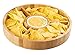 Chip and Dip Serving Bowl – Wooden Appetizer Platter Set with Dip Cup for Salsa, Guacamole, Nacho, Vegetables, Taco Chip, Snacks and More – 12 Inch Diameter. Perfect for the BIG GAMES !