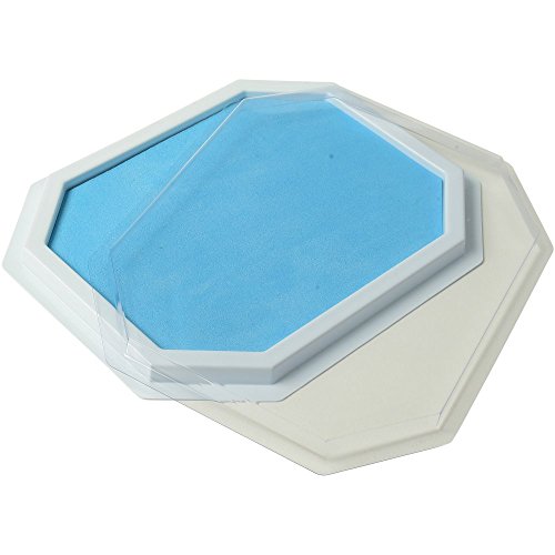 Constructive Playthings Large Blue Washable Stamp Pad - Jumbo Ink Pad For Kids' Art & Rubber Stamps | Non-Toxic & Mess-Free