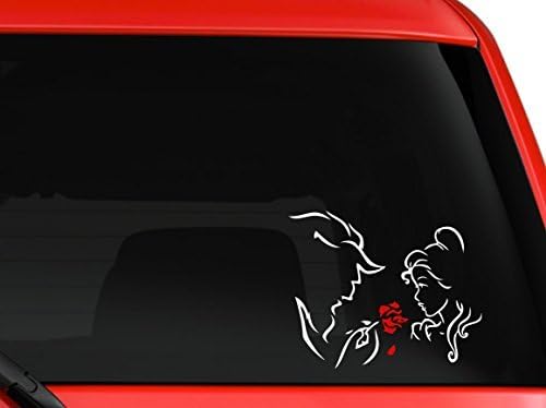 YourChoiceDecals Beauty the Beast and the Red Rose car truck SUV mac book mac air laptop tool box wall window decal sticker approx...