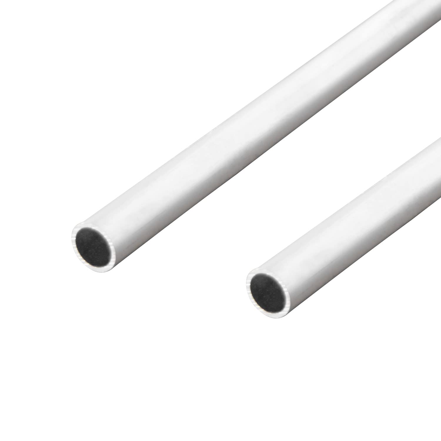 Aopin Round Aluminum Tube 10mm/0.39" ID x 12mm/0.47" OD x 300mm/11.8" Length, Seamless Aluminum Straight Tube 2 PCS
