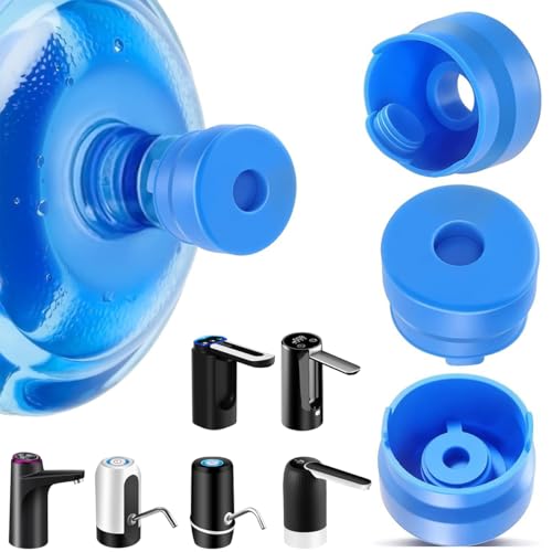 MXHIGO 3Pcs Tapa para Jarra de Botella de Galón, Tapa de Silicona para Dispensador de Agua Garrafón, Tapa de Repuesto para Bomba de Agua, Reutilizable, Para Botellas Estándar Rosca Corona de 5.5 cm